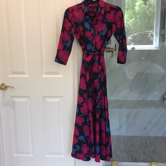 banana republic floral maxi shirt dress Silk Banana Republic Fall Dresses Banana Republic Muse 100% Silk Maxi Shirt  Dress Size XL NWT (